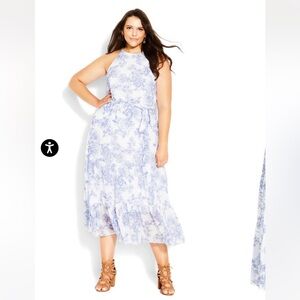 City Chic - Size 20 - Zen Halter Neck Maxi Dress - ivory